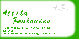 attila pavlovics business card